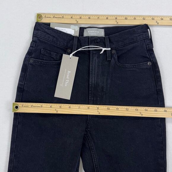 Everlane Women's The Original Cheeky Straight Leg Jean Size 23 Crop Washed Black - Picture 13 of 16